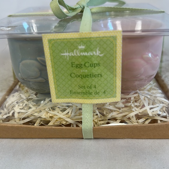 Vintage Hallmark Ceramic Decorative Egg Cup Holders. Set of Four. 1990 NIB - Picture 8 of 9